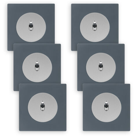 6 va-et-vient ALU glossy DOM + 6 plaques simples blue grey (1/5)