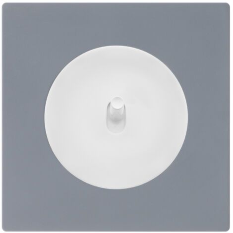 Bouton poussoir - blanc glossy DOM + plaque simple gris - FONTINI (1/5)
