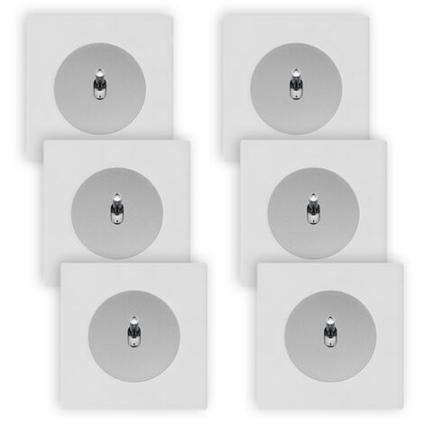 6 va-et-vient ALU glossy DOM + 6 plaques simples blanc - FONTINI (1/5)