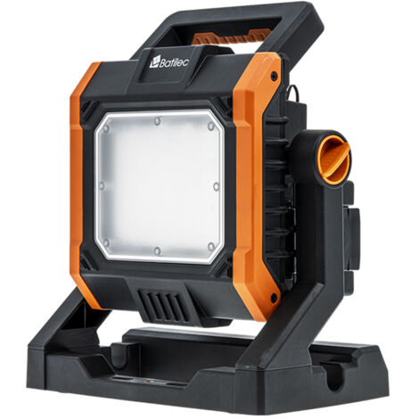 Projecteur de chantier 4000 lm + 5 adaptateurs 18-20V Compatible pour batterie Black & Decker, Bosch, Dewalt, Makita, Metabo, Milwaukee et Stanley - IP65