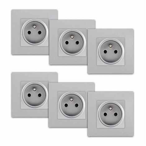 Lot de 6 Prises 2P+T SILVER Siemens DELTA VIVA - SIEMENS (1/3)
