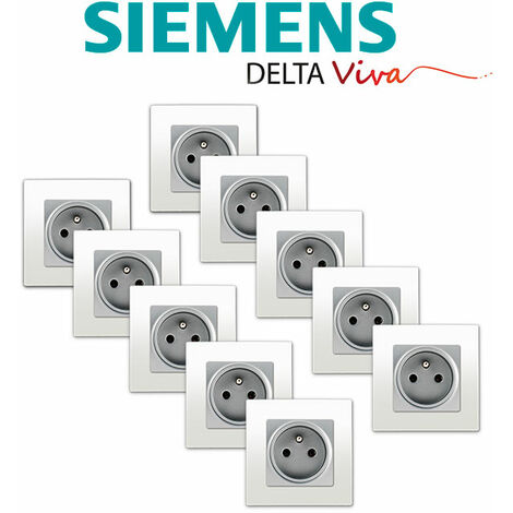 SIEMENS Delta Viva Lot de 6 prises de courant 2P+T complet blanc