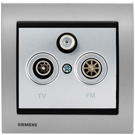 Prise 2P+T Silver Delta Iris + Plaque Métal Alu Silver - SIEMENS (1/2)