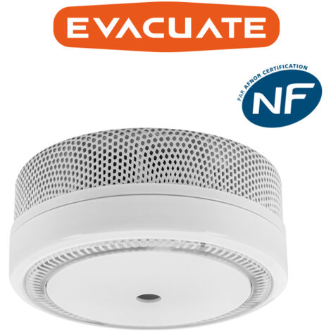 Lot de 2 détecteurs de fumée NF autonomie 10 ans - EVACUATE