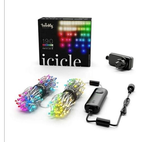 Guirlande lumineuse d'extérieur 190 LED RVB+W – Contrôle par application – Fil clair pour intérieur et extérieur – Effets personnalisés – Twinkly