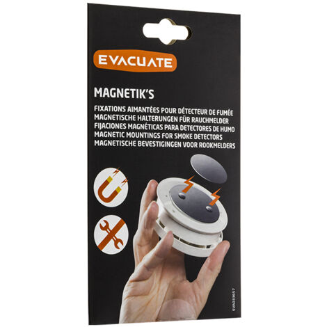 Lot de 3 fixations aimantées pour détecteur de fumée - EVACUATE