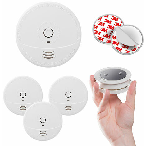Lot de 4 détecteurs de fumée NF avec supports aimantés de fixation (1/5)