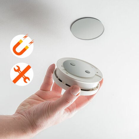 Lot de 4 fixations aimantées pour détecteur de fumée - EVACUATE