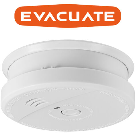 Lot de 5 détecteurs de fumée NF avec supports aimantés de fixation - EVACUATE