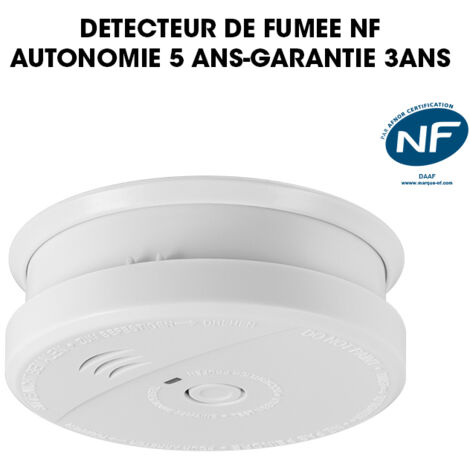 Lot de 5 détecteurs de fumée NF autonomie 5 ans - EVACUATE