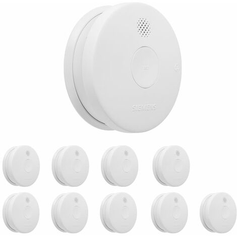 Siemens – Lot de 10 détecteurs de fumée NF – Autonomie 5 ans – Alarme 85 dB – Installation rapide avec système de clipsage - 5TC1292-6
