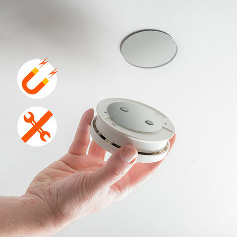 AngelEye Détecteur De Fumée NF - Autonomie 10 Ans, Technologie Thermoptek - Garantie 10 Ans - Installation Facile