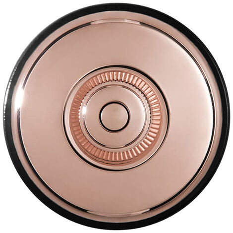 Poussoir en porcellaine noire carcasse et bouton cuivre brillant Dimbler - FONTINI