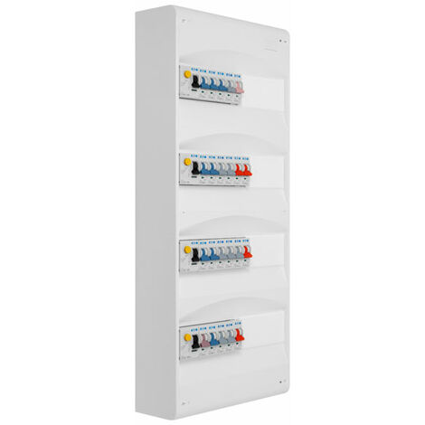Eaton – Tableau électrique pré-équipé 4 rangées 63A – 4 interrupteurs différentiels 30mA – 22 disjoncteurs pour protection optimale (1/4)