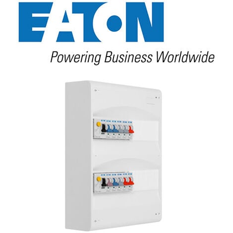 Tableau 2 rangées pré-équipé 2 inter. diff. 63A + 10 disjoncteurs - EATON