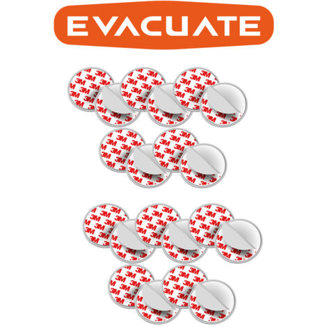 Lot de 10 fixations aimantées pour détecteur de fumée - EVACUATE