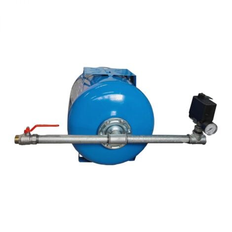 Kit Surpresseur Eau Horizontal 50l - 1" Avec Pressostat Et Manomètre