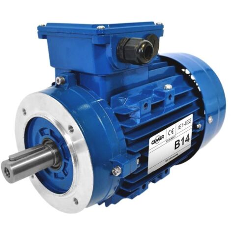 Moteur électrique Triphasé 230/triphasé 400v 0,25 Kw 1500 Tr/min  - Ms7114b14 Bride B14 - Bobinage Cuivre (1/2)