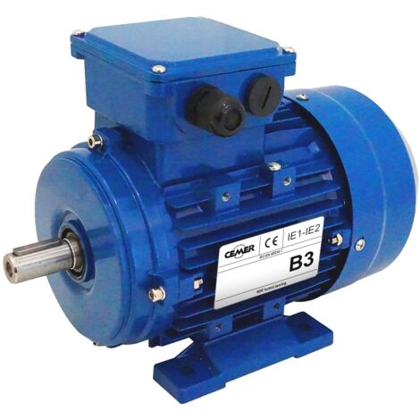 Moteur électrique Triphasé 230/Triphasé 400V 1,1 kW 1000 tr/min - MS90L16B3 Bride B3 - Bobinage cuivre