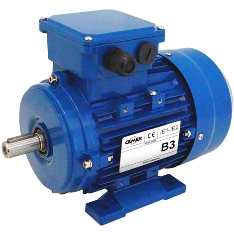 Moteur électrique Triphasé 230/Triphasé 400V 1,1 kW 3000 tr/min - MS8022B3 Bride B3 - Bobinage cuivre