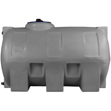 Cuve récupération eau de pluie 300L – Réservoir aérien horizontal gris – Polyéthylène anti-UV – Pour irrigation et stockage d'eau domestique – Elbi Spa (1/3)