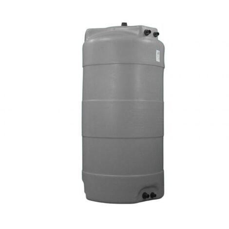 Cuve récupération eau de pluie 2000L - Réservoir aérien vertical Gris - Polyéthylène - ELBI CV (1/3)