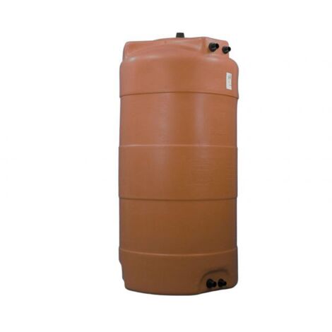 Cuve récupération eau de pluie 300L - Réservoir aérien vertical Terracotta - Polyéthylène - ELBI CV (1/3)