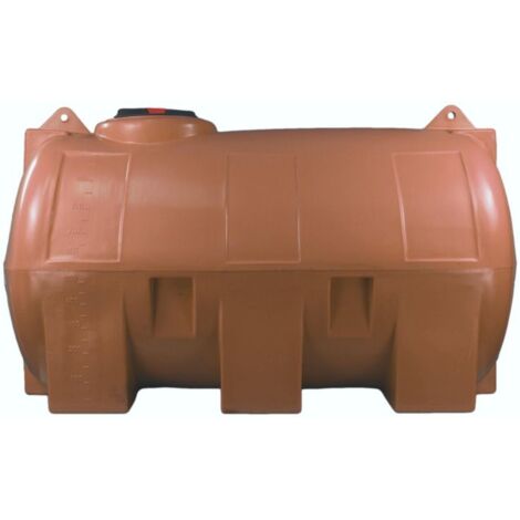 Cuve récupération eau de pluie 1500L - Réservoir aérien horizontal Terracotta - Polyéthylène - ELBI CHO (1/3)