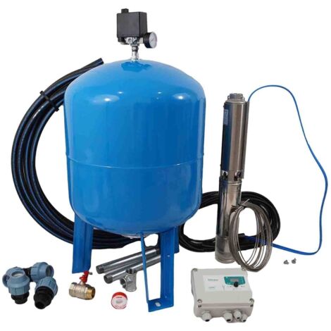 Kit de forage complet avec pompe immergée 230V 1,1kW – Débit 2,7 m3/h à 4 bars – Protection manque d'eau – Réservoir 100L – Orlando (1/5)