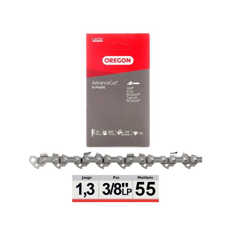 Chaîne de tronçonneuse - 50 Maillons - Pas 3/8LP - Jauge 0.50 (1.3mm) -  Guide de 35 cm pas cher - Achat/Vente en ligne