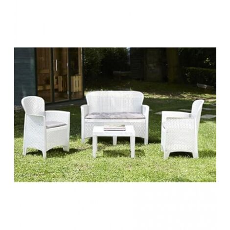 SET DIVANO PER ESTERNO PROGARDEN MODELLO JUNGLE 4 POSTI BIANCO (1/4)