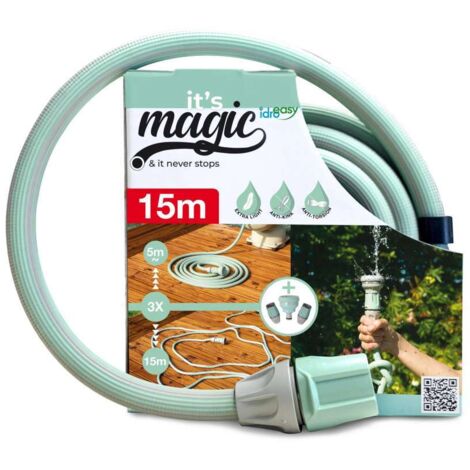 Idroeasy Tubo da Giardino Estensibile Magic Soft - Grigio - 15m