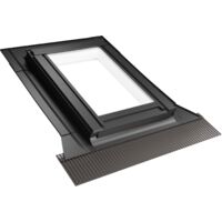 Emica, Finestra da tetto bianca in PVC apertura Bilico, Habitat Solid con Vetrata basso emissivo Certificata CE, Conversa Universale (66x118 Base x Altezza)