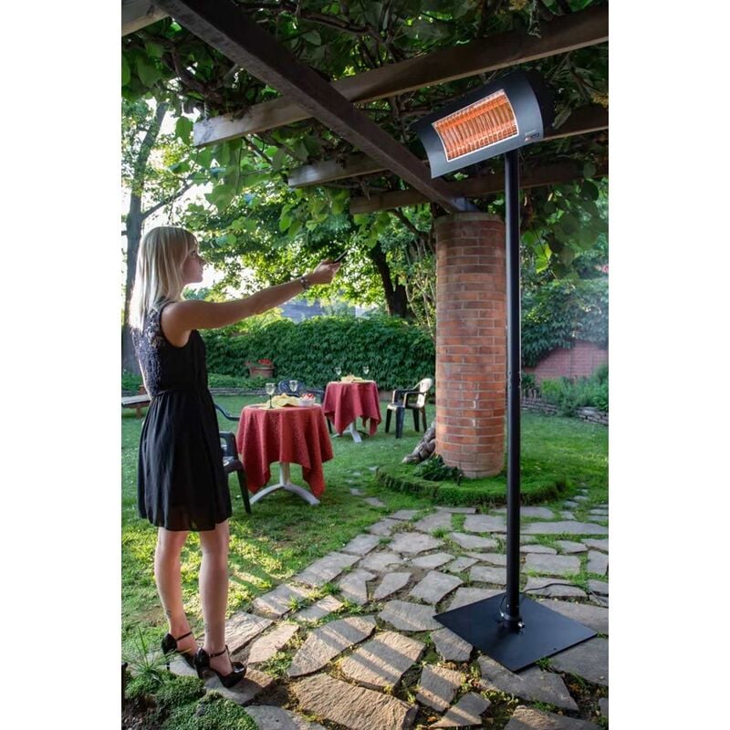 COSTWAY Stufa Fungo Riscaldante per Esterno, Riscaldatore Elettrico Sicuro,  con Ruote, 48000BTU, 13kw (Nero) : : Giardino e giardinaggio