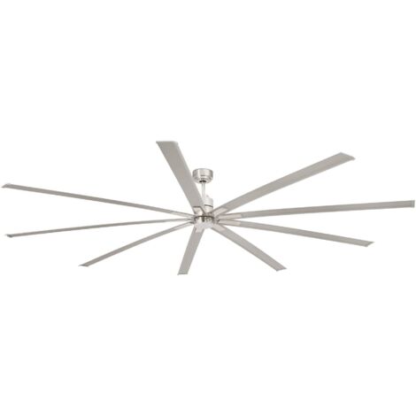 FARO Ventilatore da Soffitto con Luce LED 6 Velocita con Telecomando Funzione Inversa per Stanze fino a 39 m² Nichel-Inox Acciaio FARO-33496
