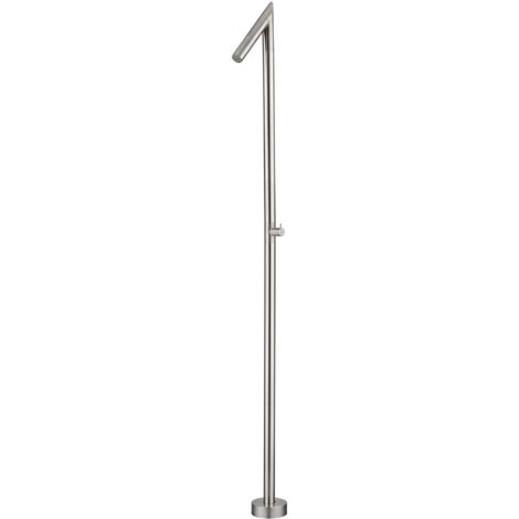 IMEX Doccia piscina in acciaio 316 anticalcare rubinetto monoforo diffusore tubolare design resistente per esterni colore acciaio modello OKLAHOMA