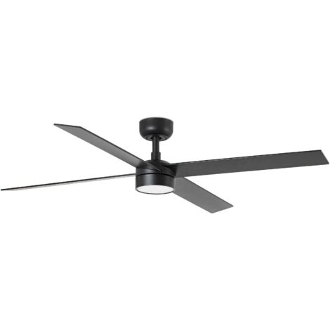 Faro Rudder Ventilatore da soffitto grande a 4 pale nero opaco, noce con luce 2700 - 4000 - 6500K (1/2)