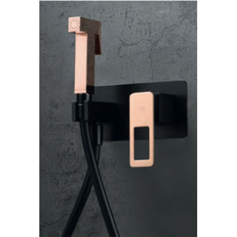 IMEX Kit Incasso Doccia Nero Opaco in Acciaio e Ottone Soffione 25x25 cm Inox S304 Extra Piatto Miscelatore Monocomando 2 Vie Tubo Flessibile PVC 150 cm Doccetta Tonda Supporto Parete - Imex-BDC (1/3)