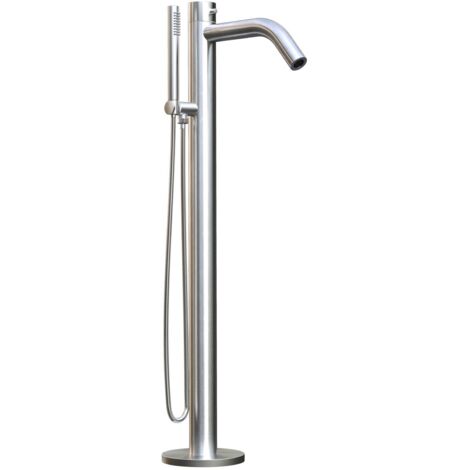 Sined Oristano Mini Piantana In Acciaio Inox 316l Per Esterno Vasca Con Doccetta Inox Con Doccino Mobile Doccia Con Ingresso Acqua Calda e Fredda Ideale Anche Per Esterno (1/5)