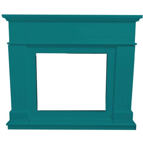 Mpc Cornice Camino Pienza Turchese Blu Turchese Cornice Caminetti Pienza Blu Turchese Struttura In Legno Mdf Di Facile Montaggio (1/6)