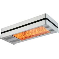 Mpc Murcia 2000w Riscaldatore a Infrarossi Da Patio Con 2000w Regolabile Argento Realizzato In Acciaio e Alluminio Telecomando Con Timer Incluso Protezione Ip65 Ideale Per Dehors e Ambienti Interni
