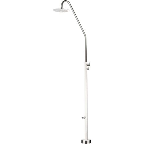 IMEX Douche en acier inoxydable 316 pour piscine avec tige tubulaire Ø42mm et diffuseur orientable Ø250mm connexion eau froide ideale pour exterieur modele DAKOTA (1/5)