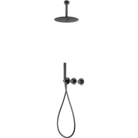 Mitigeur Monocommande De Douche Encastré Breda Blak Gun Metal Imex Imex Gtb056 Bgm