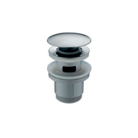 IMEX Valvola click-clack PVC avec couverture acier inox S304 chrome filetage 1 1-4 compatible lavabos et bidets avec trop-plein ouverture-fermeture 20 000 cycles modele VCC009 (1/2)