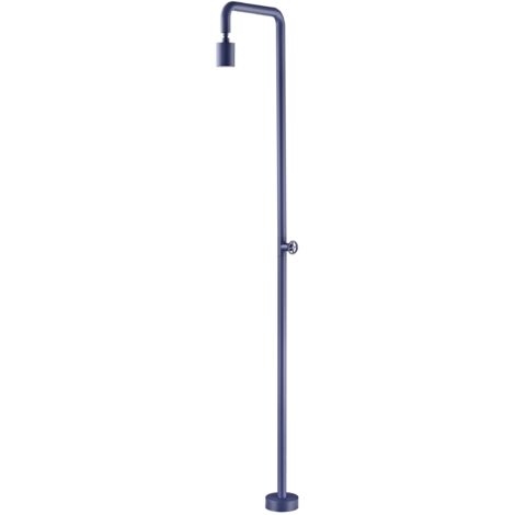 IMEX Douche de piscine en acier inoxydable S316 finition bleu ocean diffuseur orientable Ø80 mm robinet monoforo pour eau froide ideale pour exterieur - Modele IMEX-GPP001-AAO