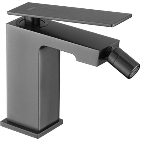 IMEX Miscelatore bidet en laiton finition black gun metal avec cartouche ceramique Ø26 mm et flexibles 3-8 - modele Pisa (1/2)