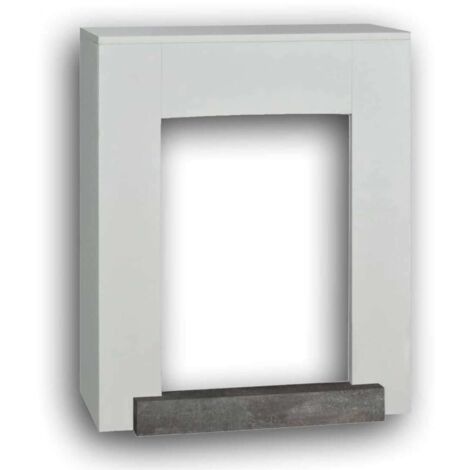 Xaralyn Hamar Cadre De Cheminee En Bois Mdf Style Moderne Et Lineaire Blanc