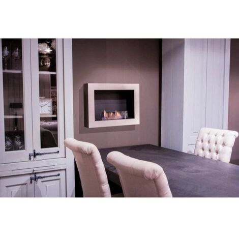 Cheminee Murale Xaralyn Serra Bioethanol Suspendue Comme Un Tableau Silver (1/4)