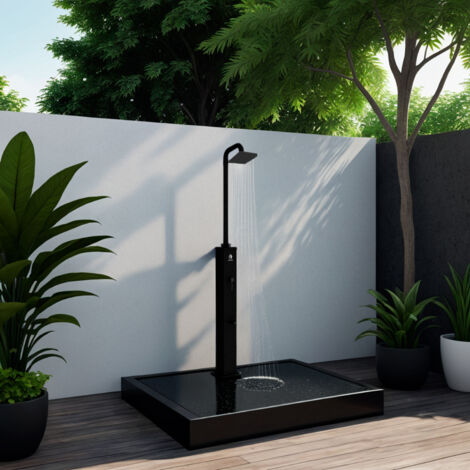 Douche Solaire De Jardin 25 L – Chauffage Solaire, Polyéthylène Bleu, Avec Filtre Anti-calcaire