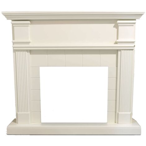 Cadre De Cheminee Caldera Blanc Fabrique En Europe Pour Foyer Electrique Vulcano De 60 Cm Ou Brûleur Ispica De 75 Cm Design Classique Intemporel